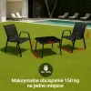 Conjunto de jardim Extralink Black Forest, têxtil duas cadeiras + mesa preta