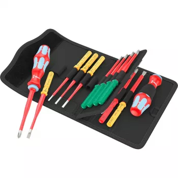 Wera Kraftform Kompakt VDE aço inoxidável 17 conjunto de chaves de fendas extra finas (05006631001)