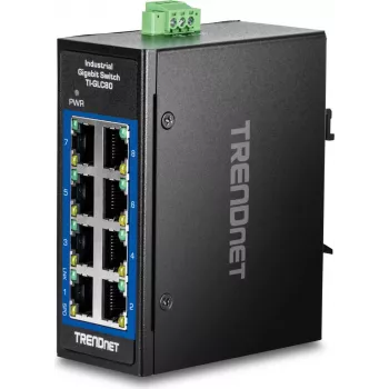 Trendnet Switch mini industrial DIN-Rail Gigabit de 8 portas