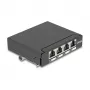 Patch panel DELOCK Mini Desktop RJ45 4 portas Cat.6A blindado preto, metal, 90×22×93 mm