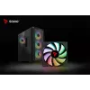 Savio Noctis Glass RGB Cube caixa para PC, ATX/Micro-ATX/Mini-ITX, frente de vidro temperado, ventoinhas RGB, preta