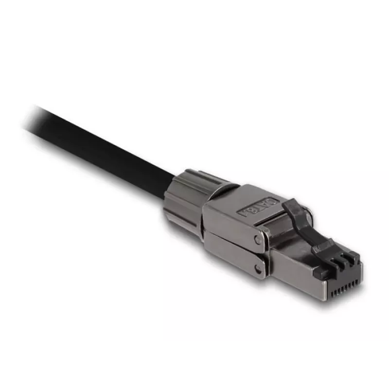Cabo de rede DeLOCK ficha RJ45 Cat.8.1 STP sem ferramentas preto