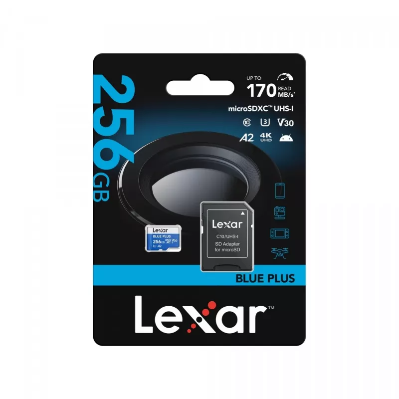 Memória Micro SDXC 256GB UHS-I W A Lexar LMSBLPL256G BNANG