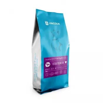 Alimento seco para cães Lincoln Adult com vitela e arroz, 12 kg