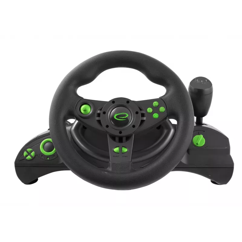 Esperanza EGW102 comando de jogos volante PC, PlayStation 3 digital USB preto, verde