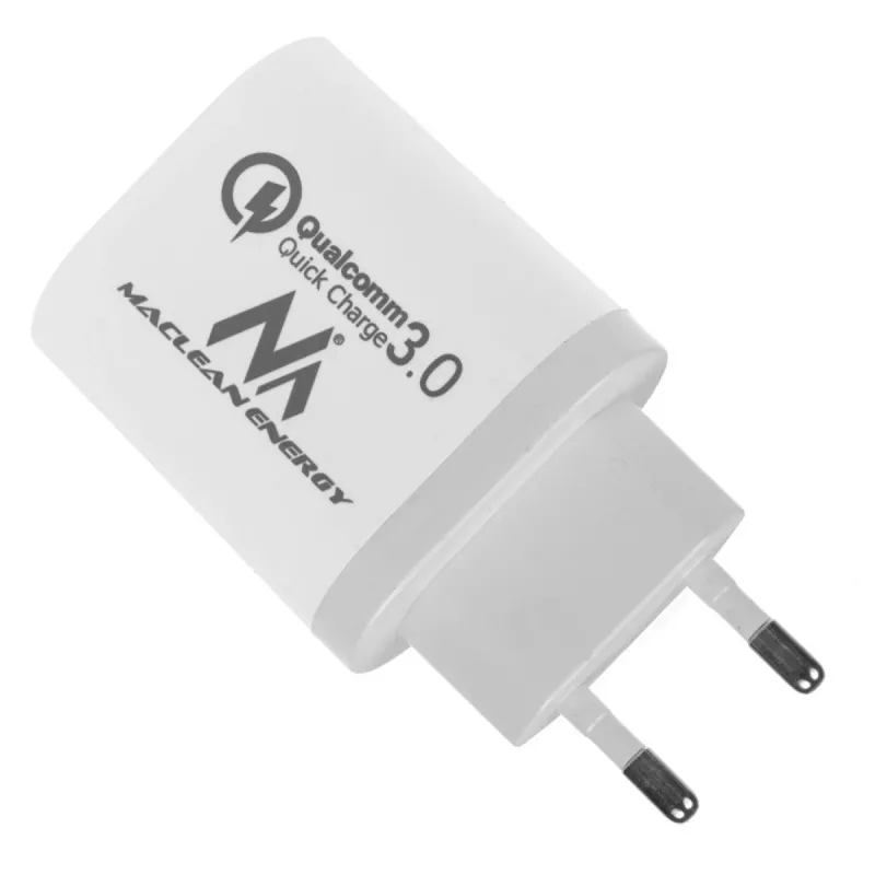 Carregador de parede MACLEAN MCE479W — carregador rápido USB de 3 portas, 18W de potência total