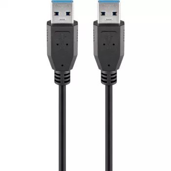 Wentronic Goobay cabo USB 3.0 SuperSpeed, preto, 1,8 m - ficha USB 3.0 (Type-A) > ficha USB 3.0 (Type-A) (93928)