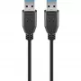 Wentronic Goobay cabo USB 3.0 SuperSpeed, preto, 1,8 m - ficha USB 3.0 (Type-A) > ficha USB 3.0 (Type-A) (93928)