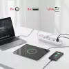 Extensão elétrica MACLEAN MCE394W — 3 tomadas, 3×USB 2,1A, 110–240V AC, 2500W, cabo de 1,5 m, branco