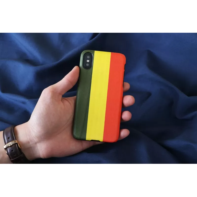 Capa para smartphone man and wood para iPhone X/XS — Reggae preto, parte traseira rígida protetora