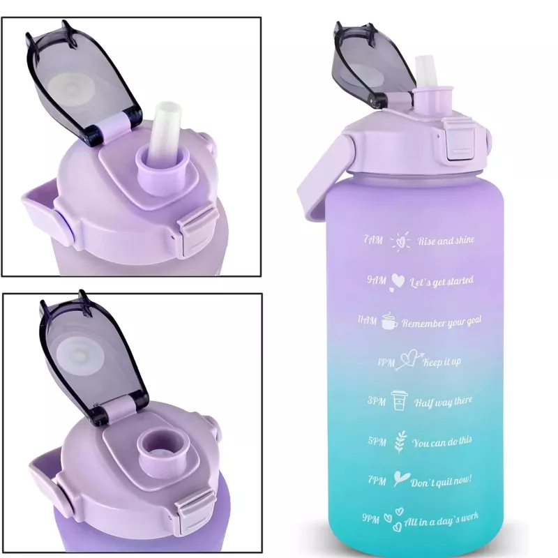 Garrafa motivacional Extralink, garrafa de água, 2000 ml, roxo-azul, BUT-992
