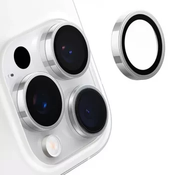 Vidro de câmara Torras Lensguard para iPhone 16 Pro (cinzento)