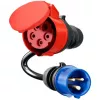 go-e CH-04-31 adaptador para Gemini flex 11 kW, CEE vermelho 16 A trifásico para CEE azul 16 A, IP55, 0,3 m, preto