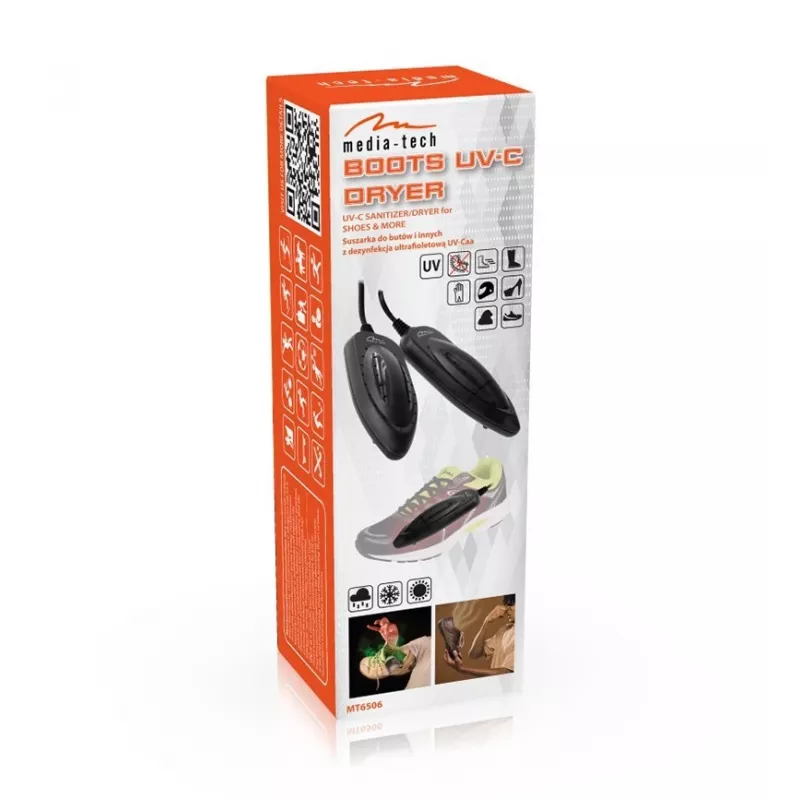 Secador de sapatos MEDIA-TECH MT6506 — secador de sapatos compacto, largura 170 mm, cabo 1,4 m, proteção contra sobreaquecimento