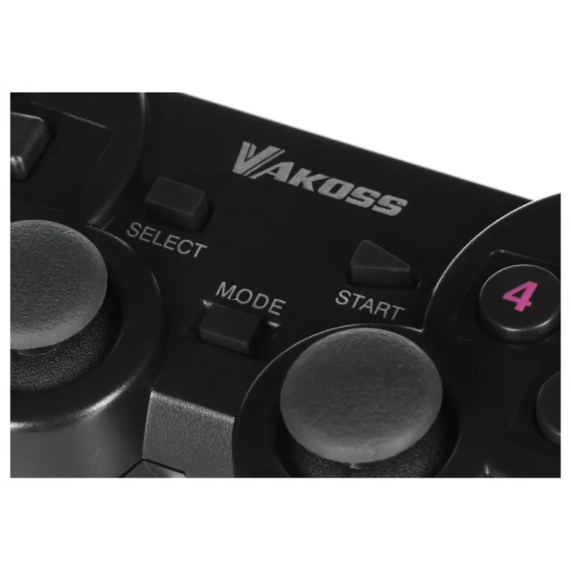 VAKOSS GP-4705BK comando sem fios USB, PC/PS3, vibração dual shock, analógico/digital, preto