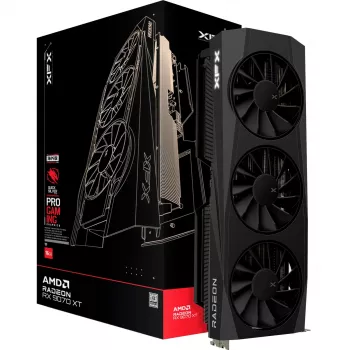 Placa gráfica XFX Radeon RX 9070 XT — 16 GB GDDR6, 256 bits, PCIe 5.0, 3x DisplayPort 2.1, HDMI 2.1, 3 ventoinhas