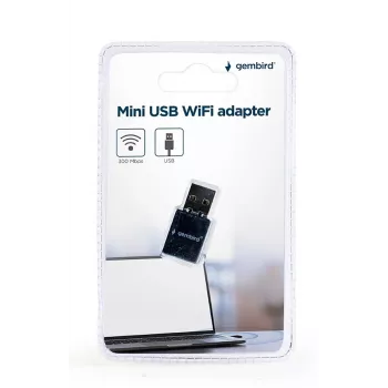 Adaptador USB 2.0 Wi-Fi Gembird WNP-UA300-01 — RTL8192EU, 2,4 GHz, 802.11b/g/n, 300 Mbit/s