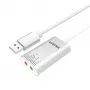 Unitek Y-247A placa de som USB estéreo, USB 2.0 tipo A para 2x minijack de 3,5 mm, alumínio, 47 x 28 mm, prateado