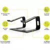 Suporte para portátil Port Designs 901103 — alumínio e preto, para portáteis até 15,6 polegadas, largura 260 mm, profundidade 145 mm, altura 225 mm