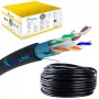 Cabo de rede Extralink par entrançado CAT6 FTP (F/UTP) V2 exterior 305 m preto
