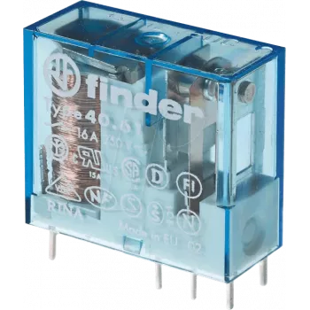FINDER FIN 40.61.7 24V4 - Relé de PCB de encaixe, 1 contacto de fecho, 16 A, AgSnO2, 24 V DC sensível (406170244001)