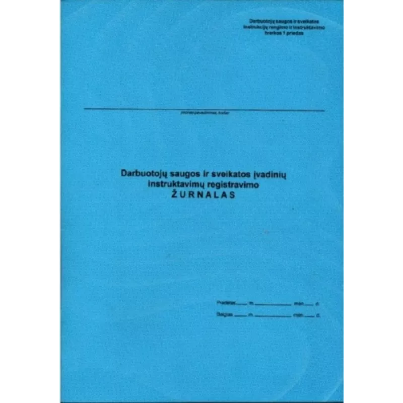Livro de registo de ações de formação inicial em segurança e saúde no trabalho A4, vertical, 10 folhas