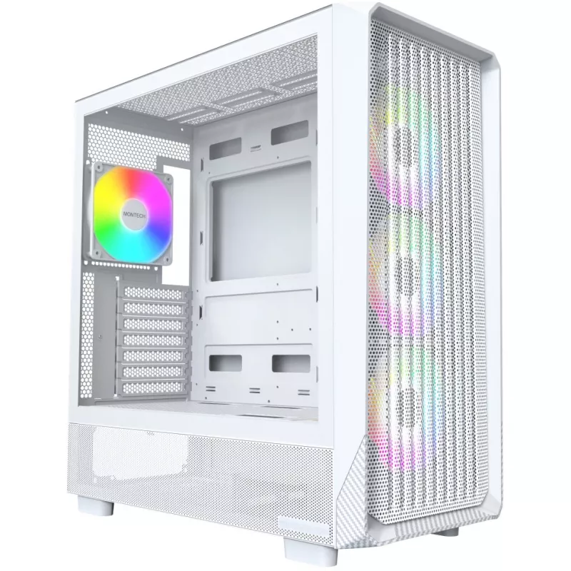 Caixa de PC Montech X5 Midi Tower branco ATX 3 ventoinhas de 140mm