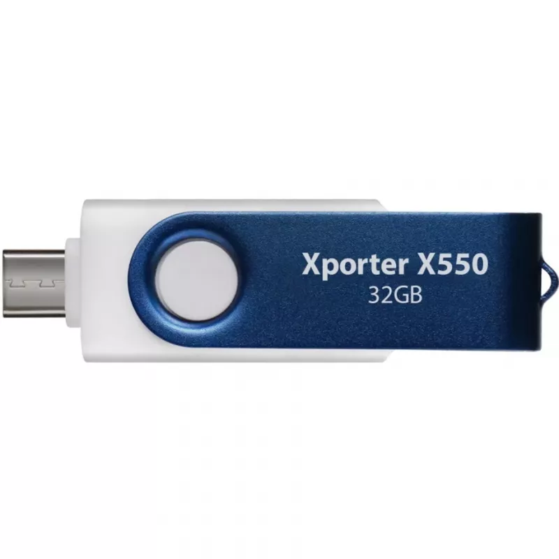 Xporter X550 32GB, unidade flash USB azul/branco, USB-A e USB-C 3.2 Gen 1