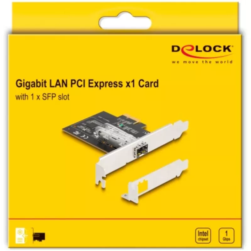 Placa de rede PCI Express x1 DeLOCK 88318, 1 x SFP Gigabit LAN