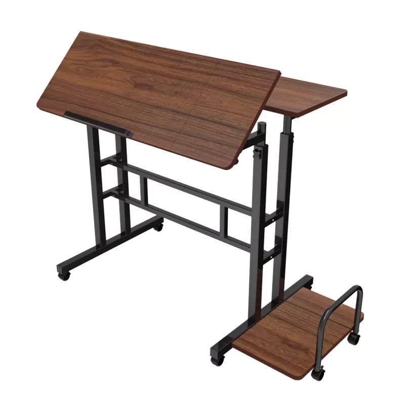 Mesa móvel para portátil Maclean, preto, 80x60 cm, máx. 50 kg, ajustável em altura 67-115 cm, MC-124 B