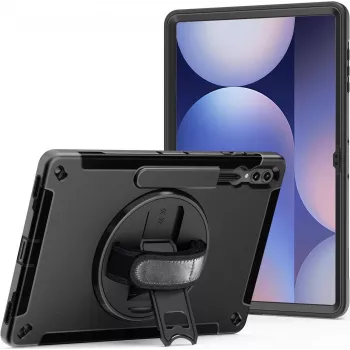 Capa com alça de mão e suporte JT Berlin para Samsung Galaxy Tab S10 Ultra / S9 Ultra — preto