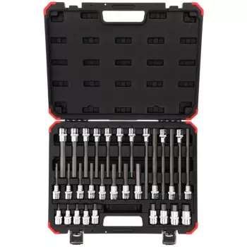 Conjunto de chaves de caixa Gedore R68003030 — encaixe de 1/2 polegadas, conjunto de 30 peças de chaves de fendas com encaixe e acessórios