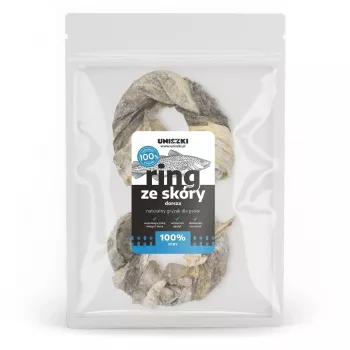 Anéis para cães UNISZKI — petisco natural de pele de bacalhau, pack de 2