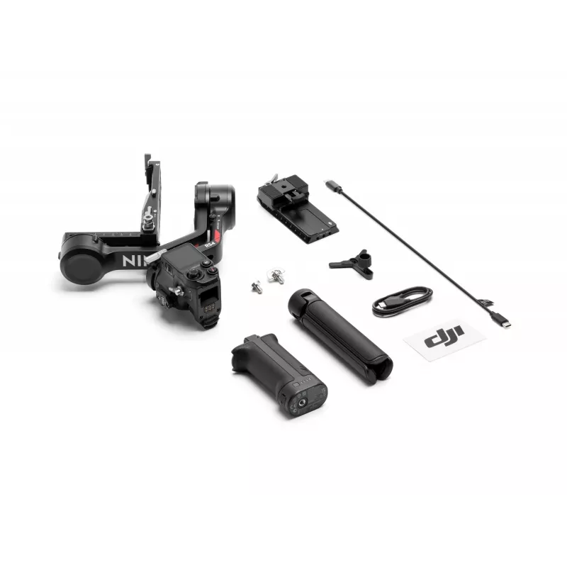 Estabilizador de câmara de mão DJI RS4, caixa de alumínio, bateria 12h, 1,066 kg, preto