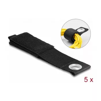 Fita de velcro resistente DeLOCK 435x50mm preto 5 unid.