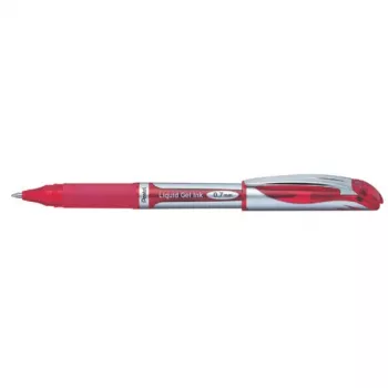 Caneta retrátil com clipe Pentel Energel XM Click vermelho