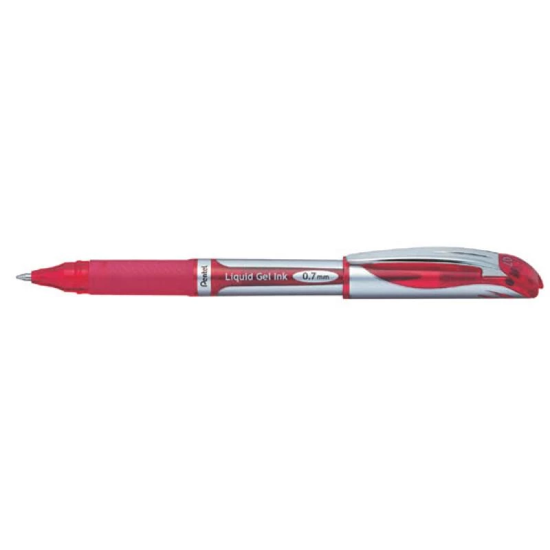 Caneta retrátil com clipe Pentel Energel XM Click vermelho