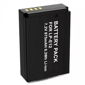 Bateria de câmara recarregável extra digital LP-E12 7,2V 875mAh