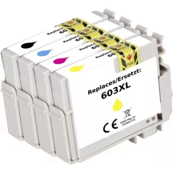 Renkforce Pack combinado de tinta substitui Epson 603 (C13T03U545) compatível preto, ciano, magenta, amarelo RF-I-E-603BKCMY4PK RF-5655902 (RF-5655902)