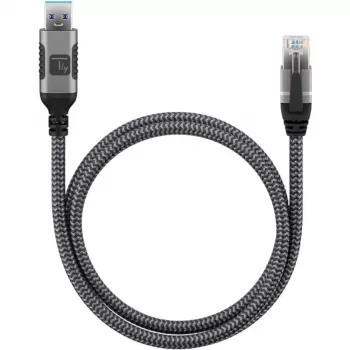 Techly ICOC U3A-RJ45-010 cabo adaptador USB-A para Gigabit Ethernet, 1 m, preto/prateado
