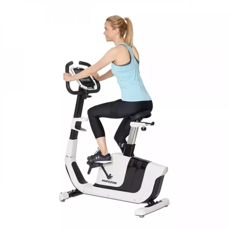 Bicicleta estática Horizon Fitness Comfort 8.1 — travão de indução, Bluetooth, volante de inércia 8,5 kg, ecrã LCD