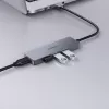 Hub USB Aukey CB-H36 — 4 portas USB 3.2 Gen 1 Type-A, host USB 2.0, 5000 Mbit/s, alumínio prateado