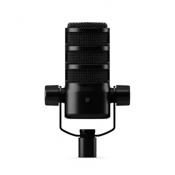 Microfone de estúdio RØDE PodMic USB — Cardioide XLR/USB, 24 bits/48 kHz, USB-C, saída para auscultadores, botão rotativo de volume, preto