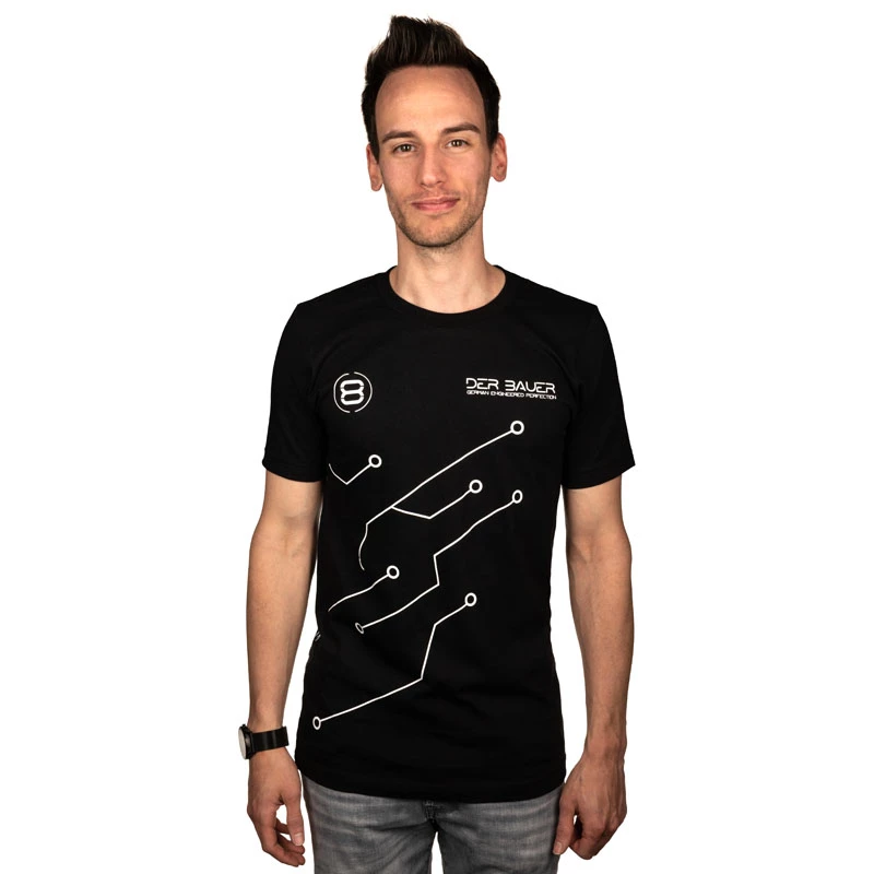 T-shirt der8auer PCB-Design tamanho L