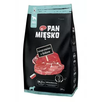 PAN MIĘSKO Carne de porco com Javali (adulto) Pedaços XL - Ração seca para cães - 20kg