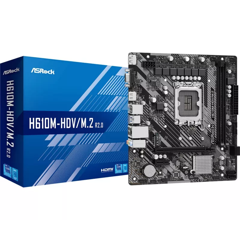 Placa-mãe ASRock H610M-HDV/M.2 R2.0 LGA1700 DDR4 Micro-ATX