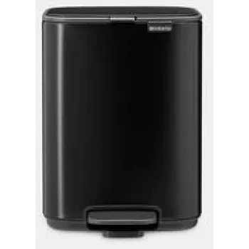 Balde de pedal BRABANTIA Bo 4L, preto mate, capacidade de 4 L, acionado por pedal