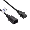 Cabo de extensão de alimentação Akyga AK-PC-07A IEC C14 para IEC C13, 3x 0,75 mm², 3 m, preto