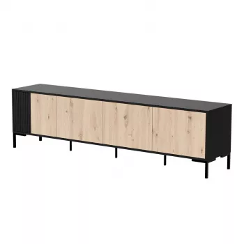 Móvel RTV Cama MERCI 200 x 40 x 54 cm preto/carvalho artisan