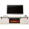 Móvel de TV com lareira elétrica Cama Meble modelo GRANERO RTV GRANERO + KOM B/B, 200 x 56,7 x 35 cm, branco/branco brilhante, 2 portas, 2 prateleiras, MDF/aglomerado